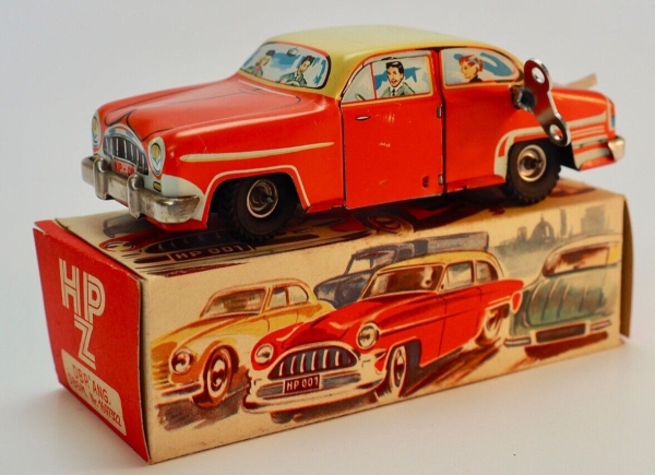 HPZ Prottengeier Sedan with driver 1955 Tinmodel with frictiondrive in original box (5694)